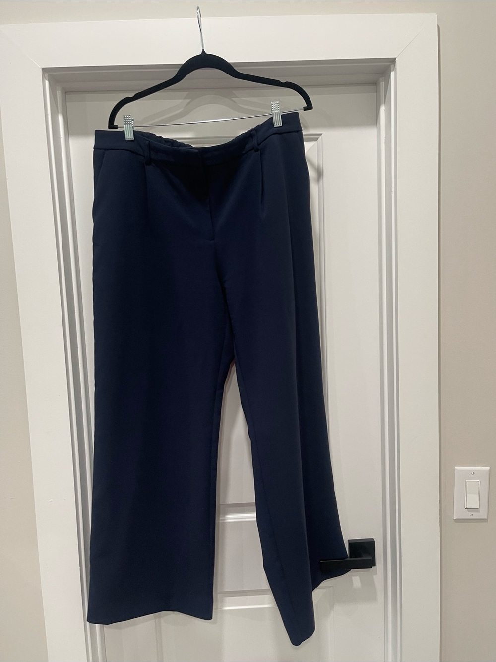 Navy Classic Straight-Leg Dress Pants